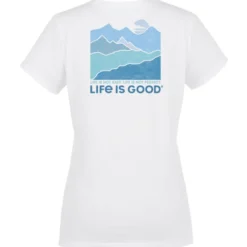 Life is Good Crusher Tee - Ladies' - Full Color - White - Mountains