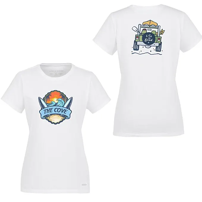Life is Good Crusher Tee - Ladies' - Full Color - White - 4WD