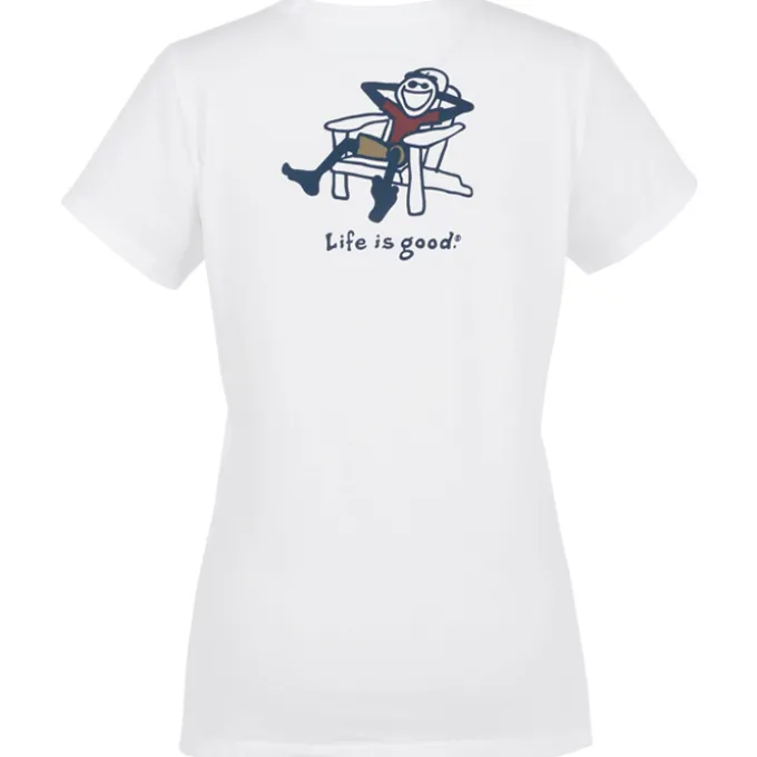 Life is Good Crusher Tee - Ladies' - Full Color - White - Adirondack