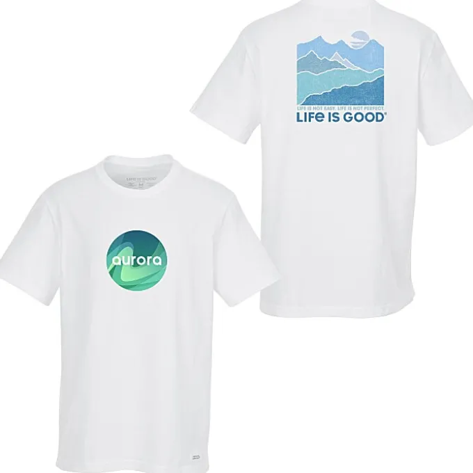 Life is Good Crusher Tee - Men's - Full Color - White - Mountains
