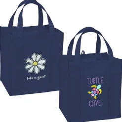 Life is Good Grocery Tote - Full Color - Daisy