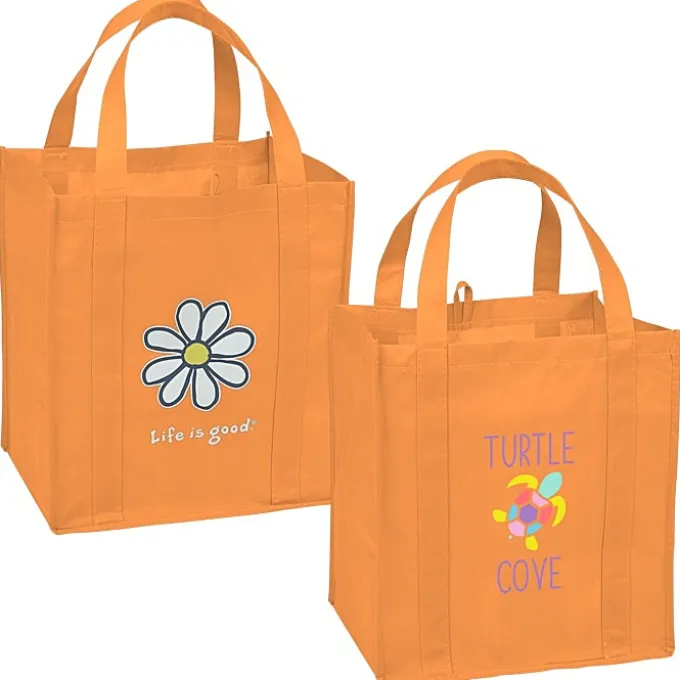 Life is Good Grocery Tote - Full Color - Daisy
