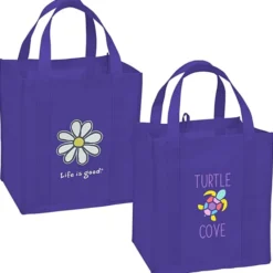Life is Good Grocery Tote - Full Color - Daisy