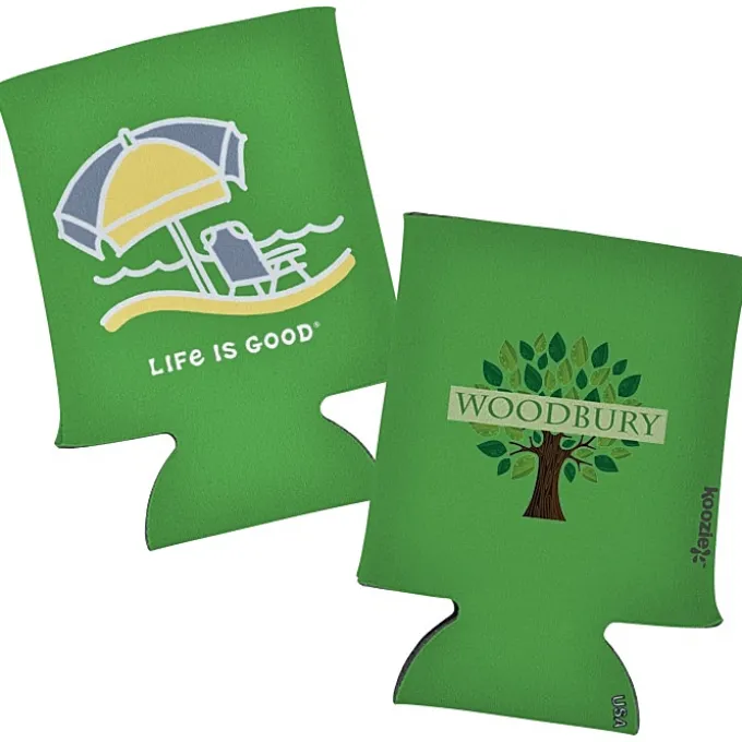 Life is Good Koozie® Can Cooler - Full Color - Beach Umbrella