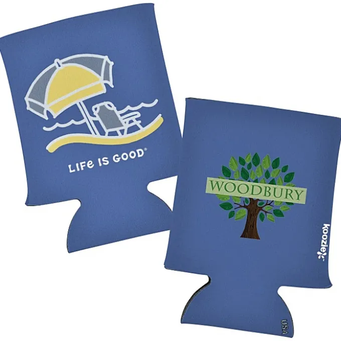 Life is Good Koozie® Can Cooler - Full Color - Beach Umbrella