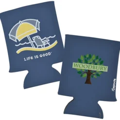 Life is Good Koozie® Can Cooler - Full Color - Beach Umbrella