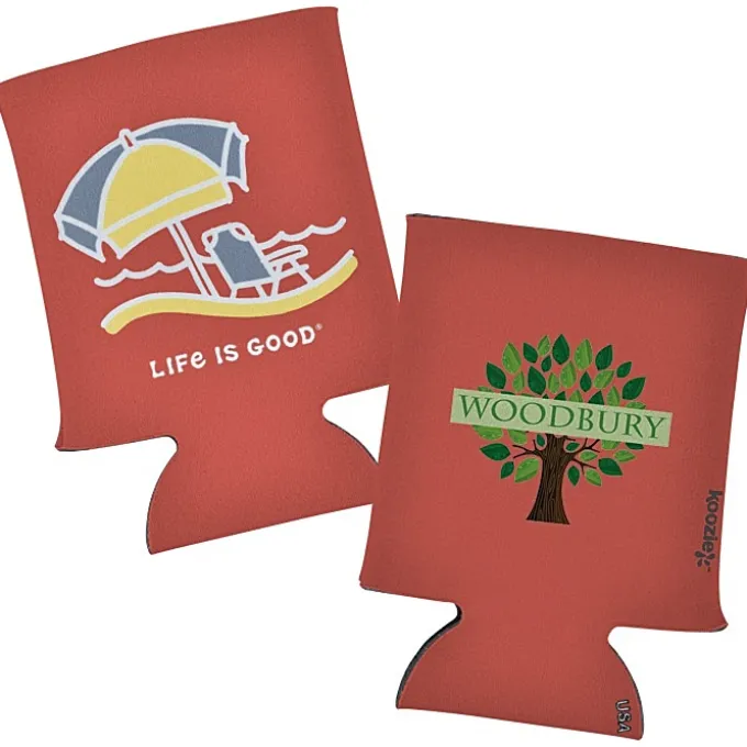 Life is Good Koozie® Can Cooler - Full Color - Beach Umbrella