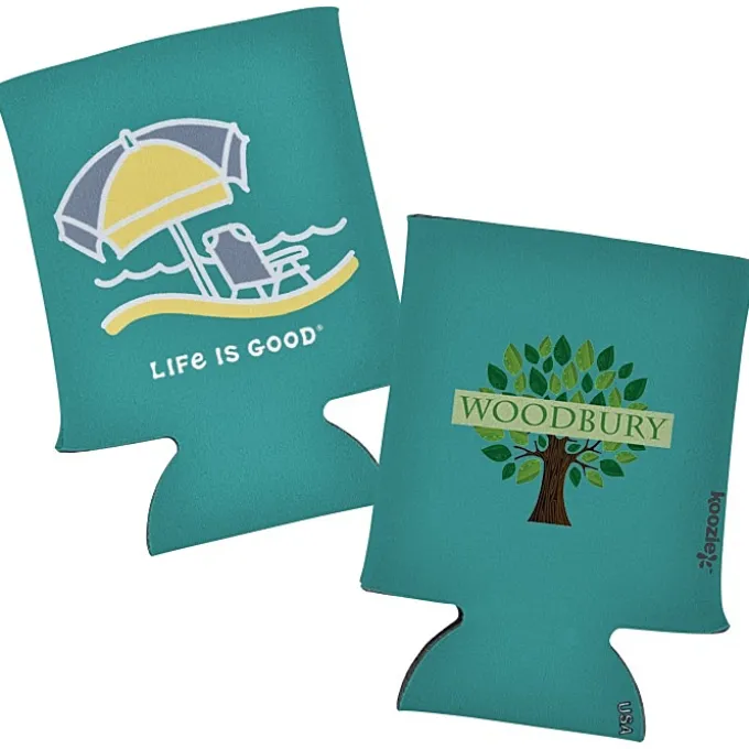 Life is Good Koozie® Can Cooler - Full Color - Beach Umbrella