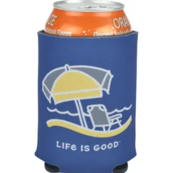Life is Good Koozie® Can Cooler - Full Color - Beach Umbrella
