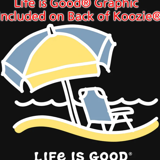 Life is Good Koozie® Can Cooler - Full Color - Beach Umbrella