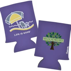 Life is Good Koozie® Can Cooler - Full Color - Beach Umbrella