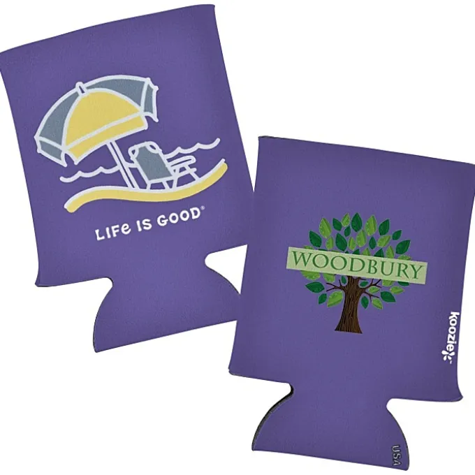 Life is Good Koozie® Can Cooler - Full Color - Beach Umbrella