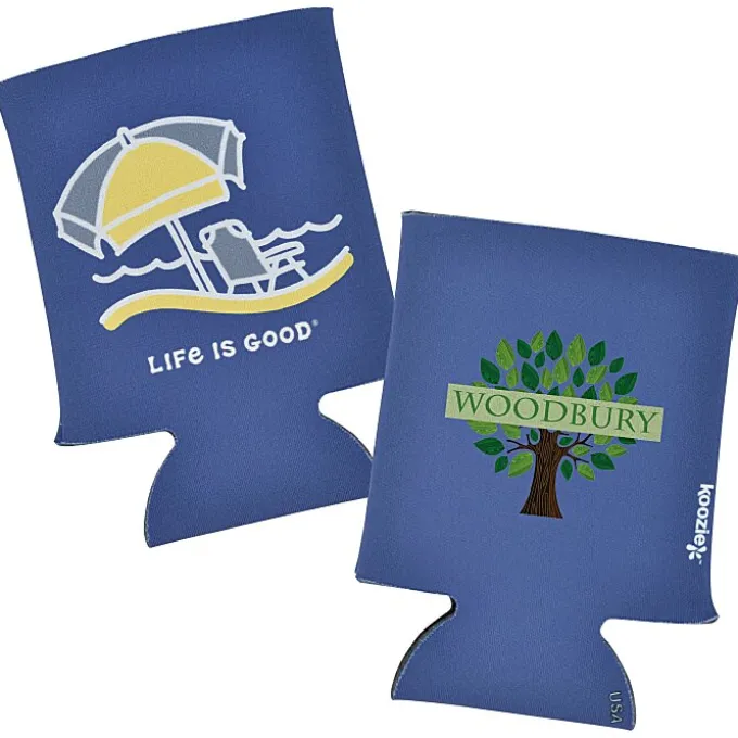 Life is Good Koozie® Can Cooler - Full Color - Beach Umbrella