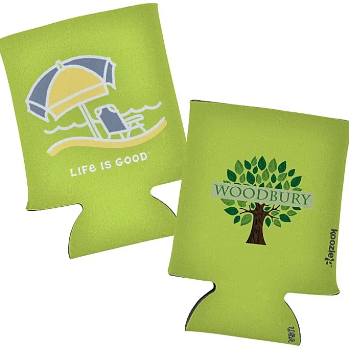 Life is Good Koozie® Can Cooler - Full Color - Beach Umbrella