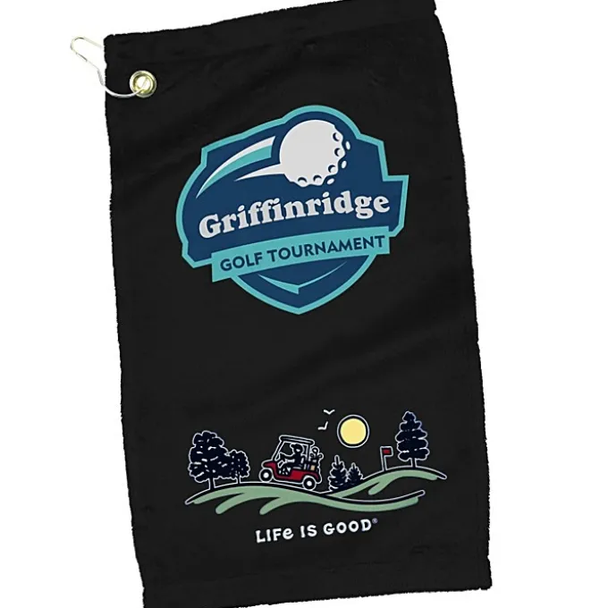 Life is Good Microfiber Velour Golf Towel