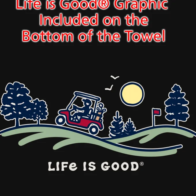 Life is Good Microfiber Velour Golf Towel