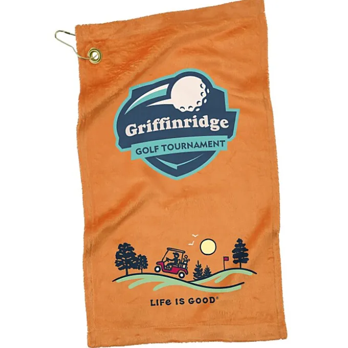 Life is Good Microfiber Velour Golf Towel