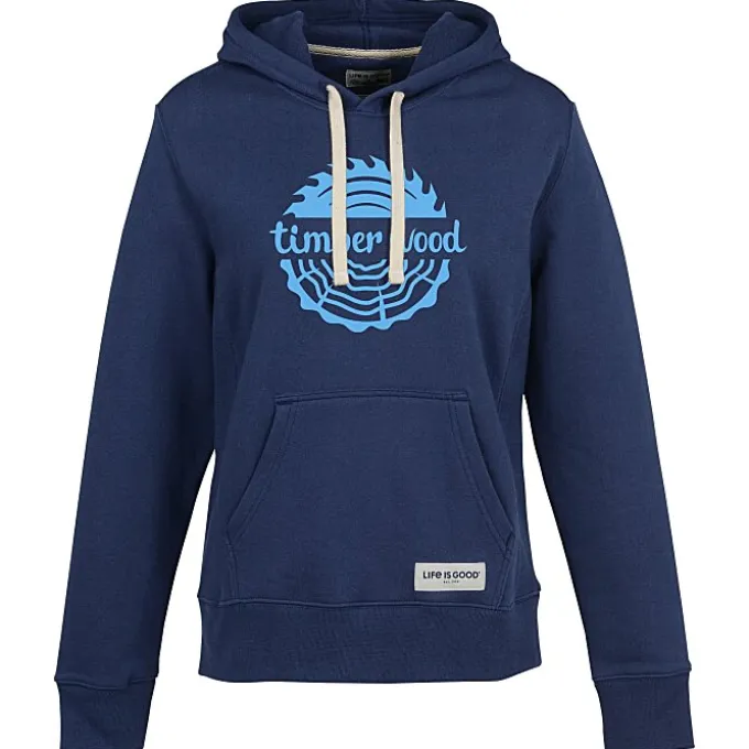 Life is Good Simply True Hoodie - Ladies' - Screen