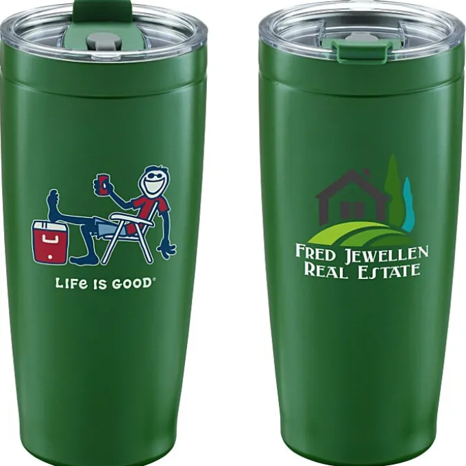 Life is Good Vacuum Tumbler - 20 oz - Full Color - Cooler