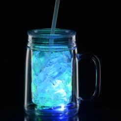 Light-Up Mason Jar with Straw - 18 oz. - 24 hr