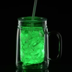Light-Up Mason Jar with Straw - 18 oz. - 24 hr