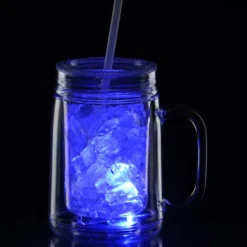 Light-Up Mason Jar with Straw - 18 oz. - 24 hr