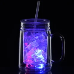 Light-Up Mason Jar with Straw - 18 oz. - 24 hr