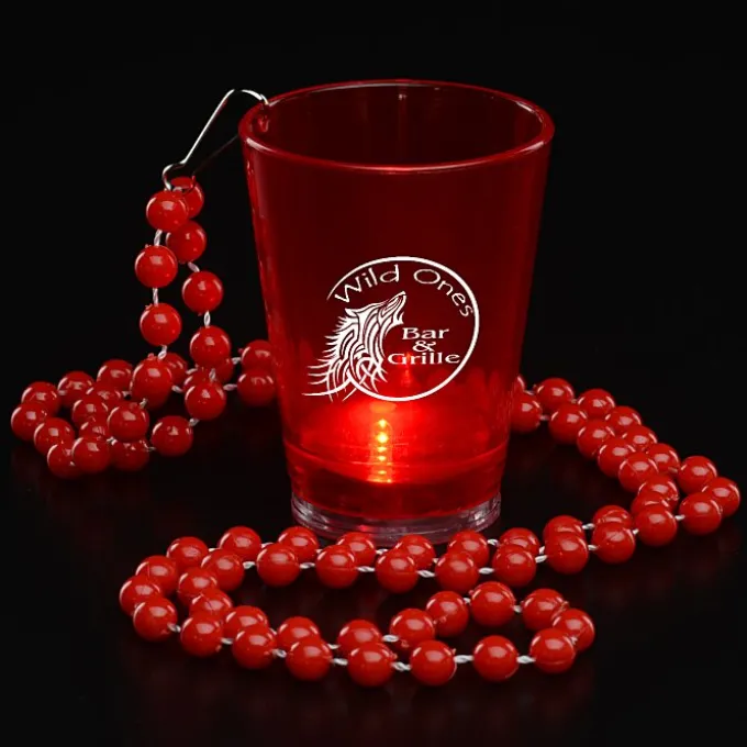 Light-Up Shot Glass on Beaded Necklace - 2 oz