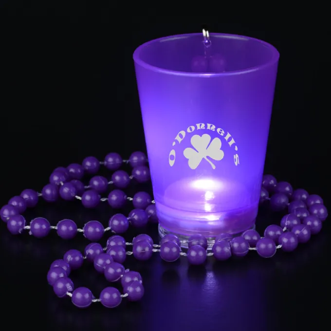 Light-Up Shot Glass on Beaded Necklace - 2 oz