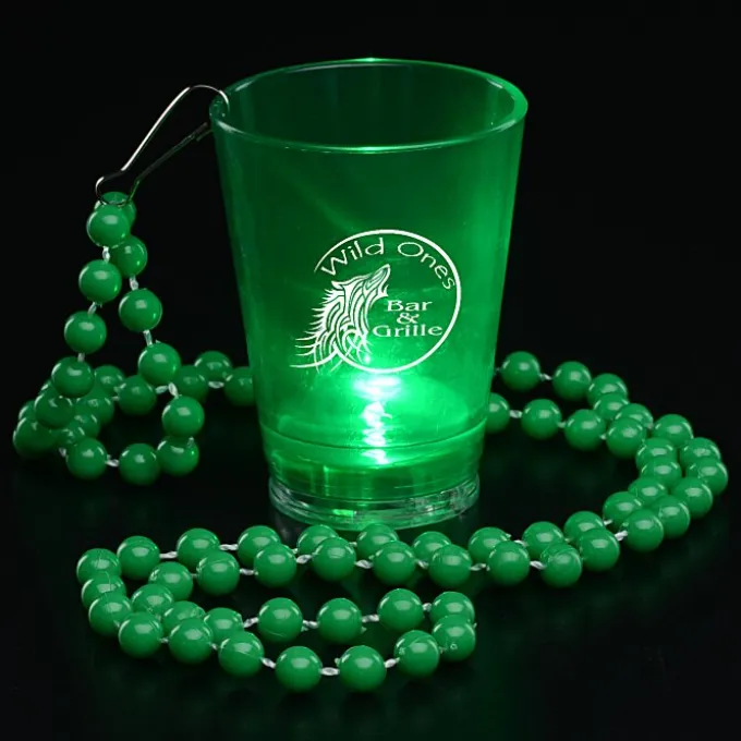 Light-Up Shot Glass on Beaded Necklace - 2 oz