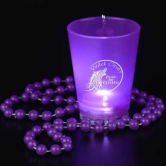 Light-Up Shot Glass on Beaded Necklace - 2 oz