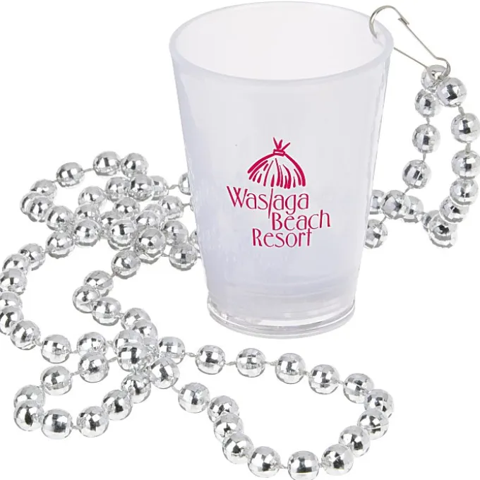Light-up Shot Glass on Beaded Necklace - 2 oz - Multi