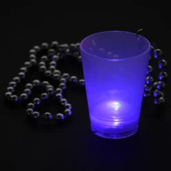Light-up Shot Glass on Beaded Necklace - 2 oz - Multi