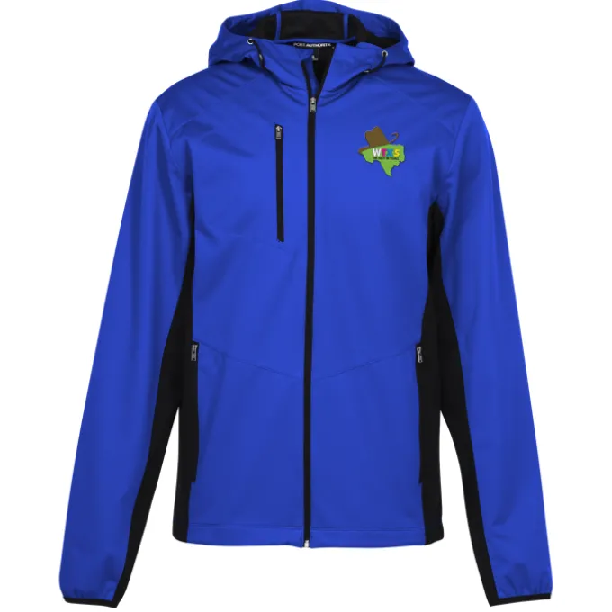 Lightweight Hooded Colorblock Soft Shell Jacket - Men's