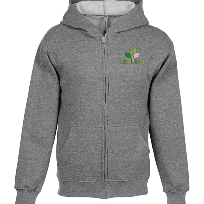 Lightweight 7-oz Fleece Full-Zip Hoodie - Embroidered