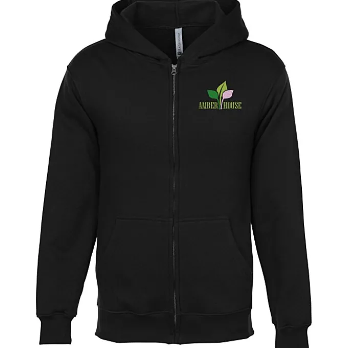 Lightweight 7-oz Fleece Full-Zip Hoodie - Embroidered