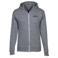 Lightweight Tri-Blend Full-Zip Hoodie - Embroidered