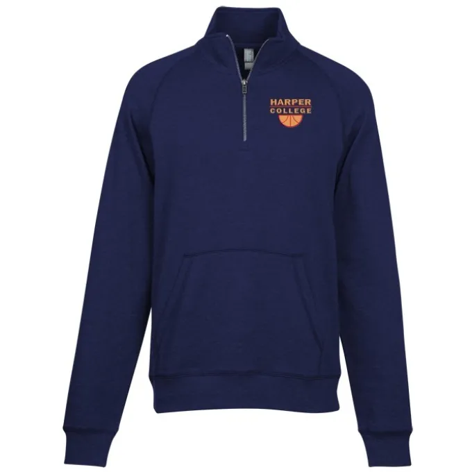 Light Weight 1/4-Zip Heathered Fleece Pullover - Men's