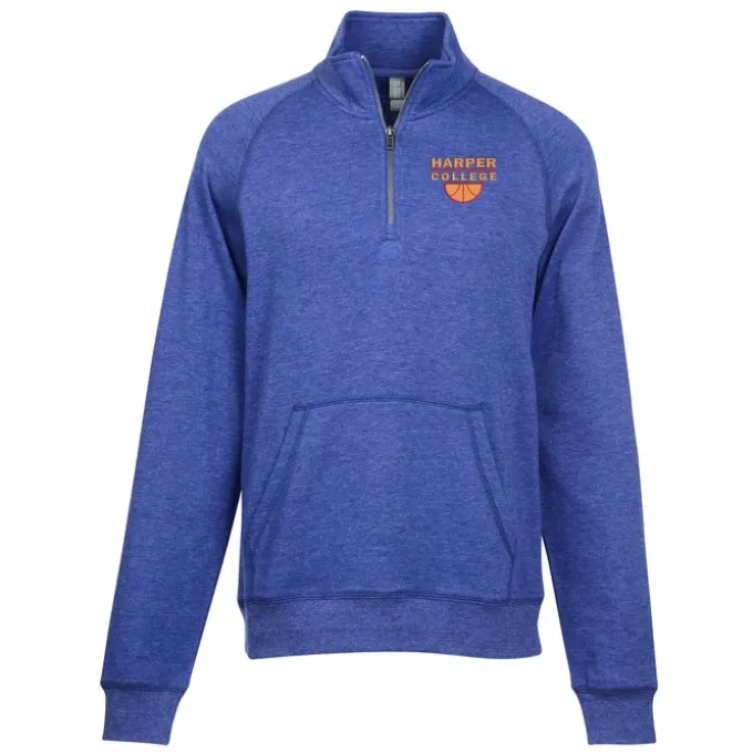 Light Weight 1/4-Zip Heathered Fleece Pullover - Men's
