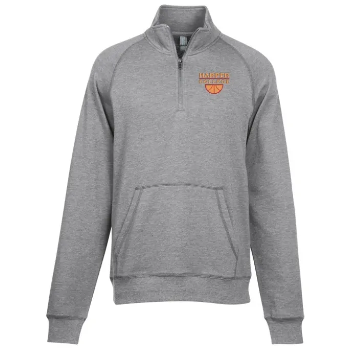 Light Weight 1/4-Zip Heathered Fleece Pullover - Men's