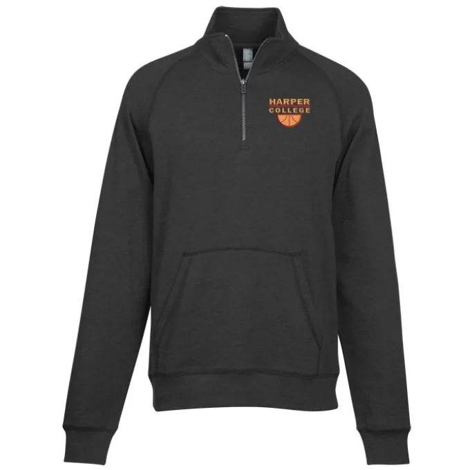 Light Weight 1/4-Zip Heathered Fleece Pullover - Men's