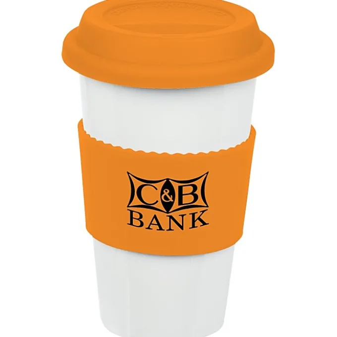 Manhattan Ceramic Tumbler - 14 oz. - Grip Print