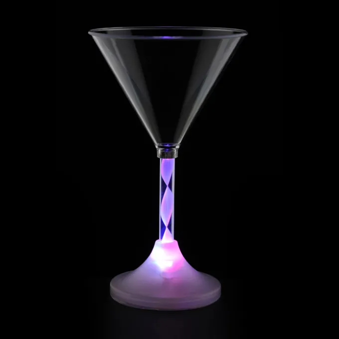 Martini Glass with Light-Up Spiral Stem - 6 oz. - 24 hr