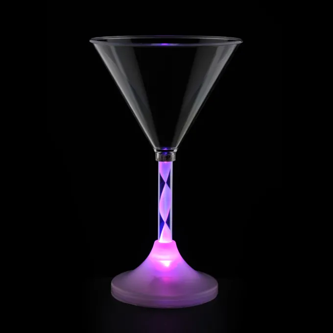 Martini Glass with Light-Up Spiral Stem - 6 oz. - 24 hr