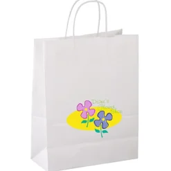 Matte Shopping Bag - 13 inches x 10 inches - White - Full Color