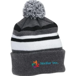 Microfleece Lined Pom Pom Beanie