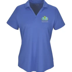 Mini-Pique Performance Split V-Neck Polo - Ladies'