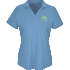 Mini-Pique Performance Split V-Neck Polo - Ladies'