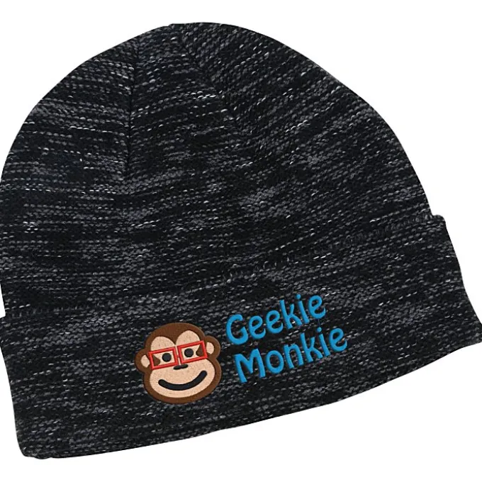 Multi-Melange Knit Beanie with Cuff