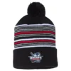 Multi-Stripe Pom Pom Knit Beanie